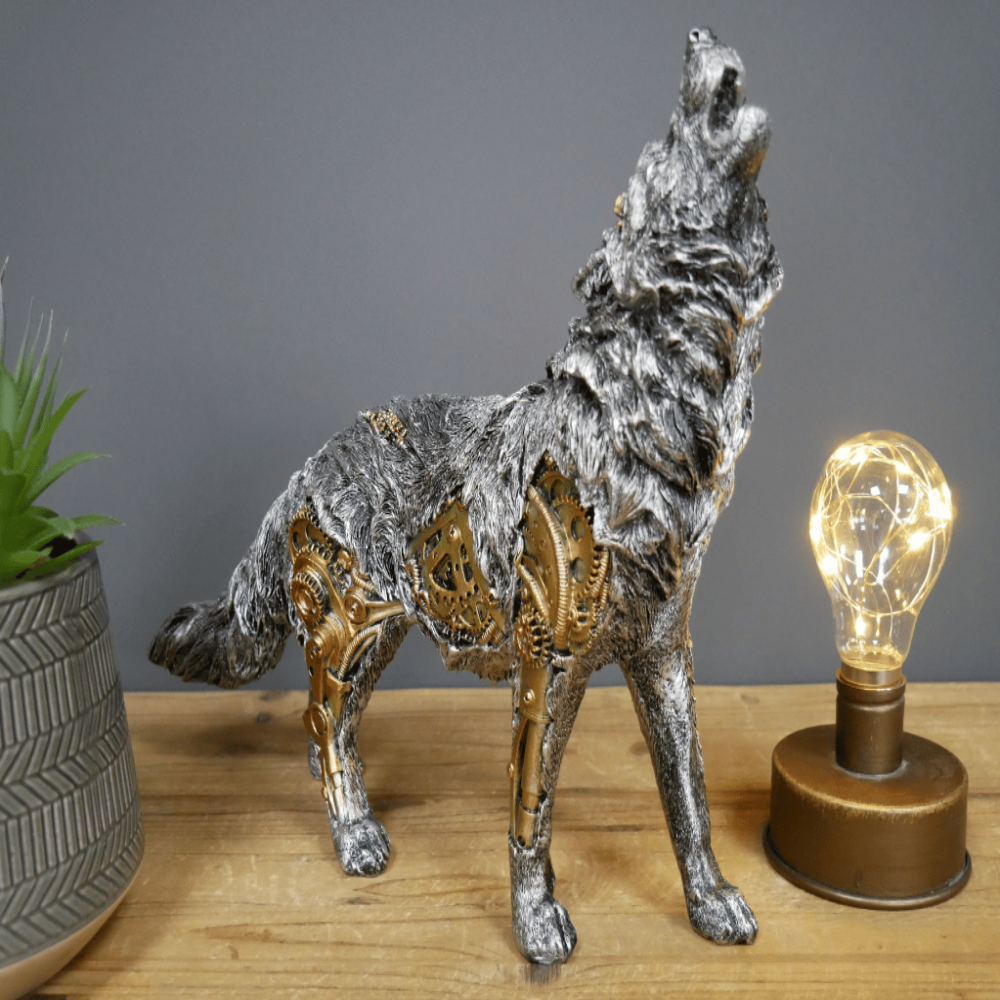 Steampunk Sculpture with Exposed Gears and Intricate Metal Details – Unique Home Decor Accent 6