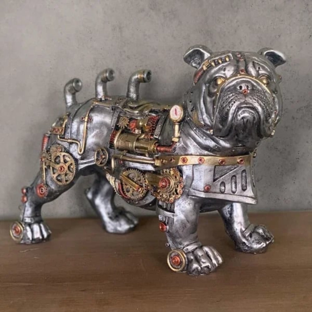 Steampunk Sculpture with Exposed Gears and Intricate Metal Details – Unique Home Decor Accent 7