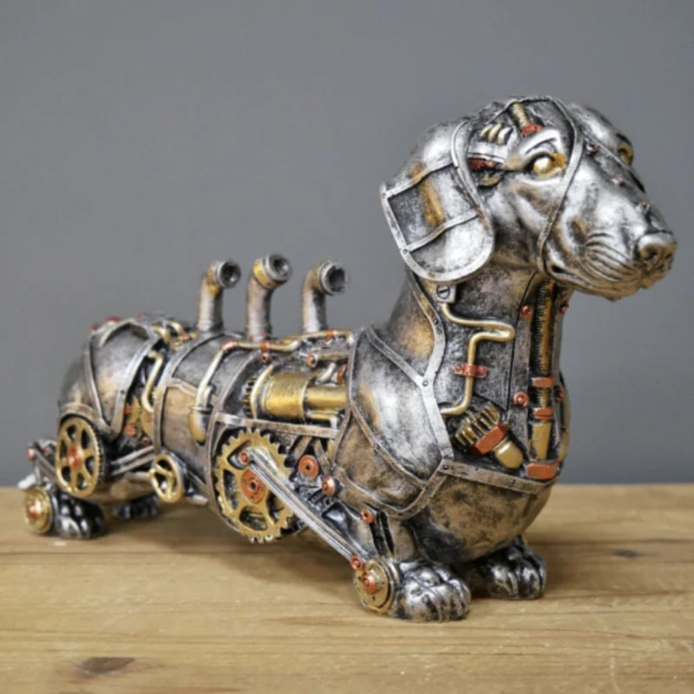 Steampunk Sculpture with Exposed Gears and Intricate Metal Details – Unique Home Decor Accent 8