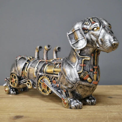 Steampunk Sculpture with Exposed Gears and Intricate Metal Details – Unique Home Decor Accent 8
