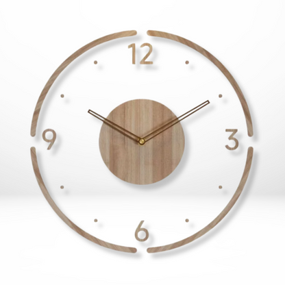 Silent Wall Clock in Natural Wood – Large Minimalist Design for Home Decor 1