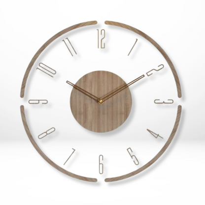 Silent Wall Clock in Natural Wood – Large Minimalist Design for Home Decor 2