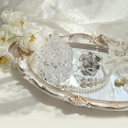 Vintage Decorative Tray with Ornate Frame – Mirrored Accent for Jewelry and Home Decor 2