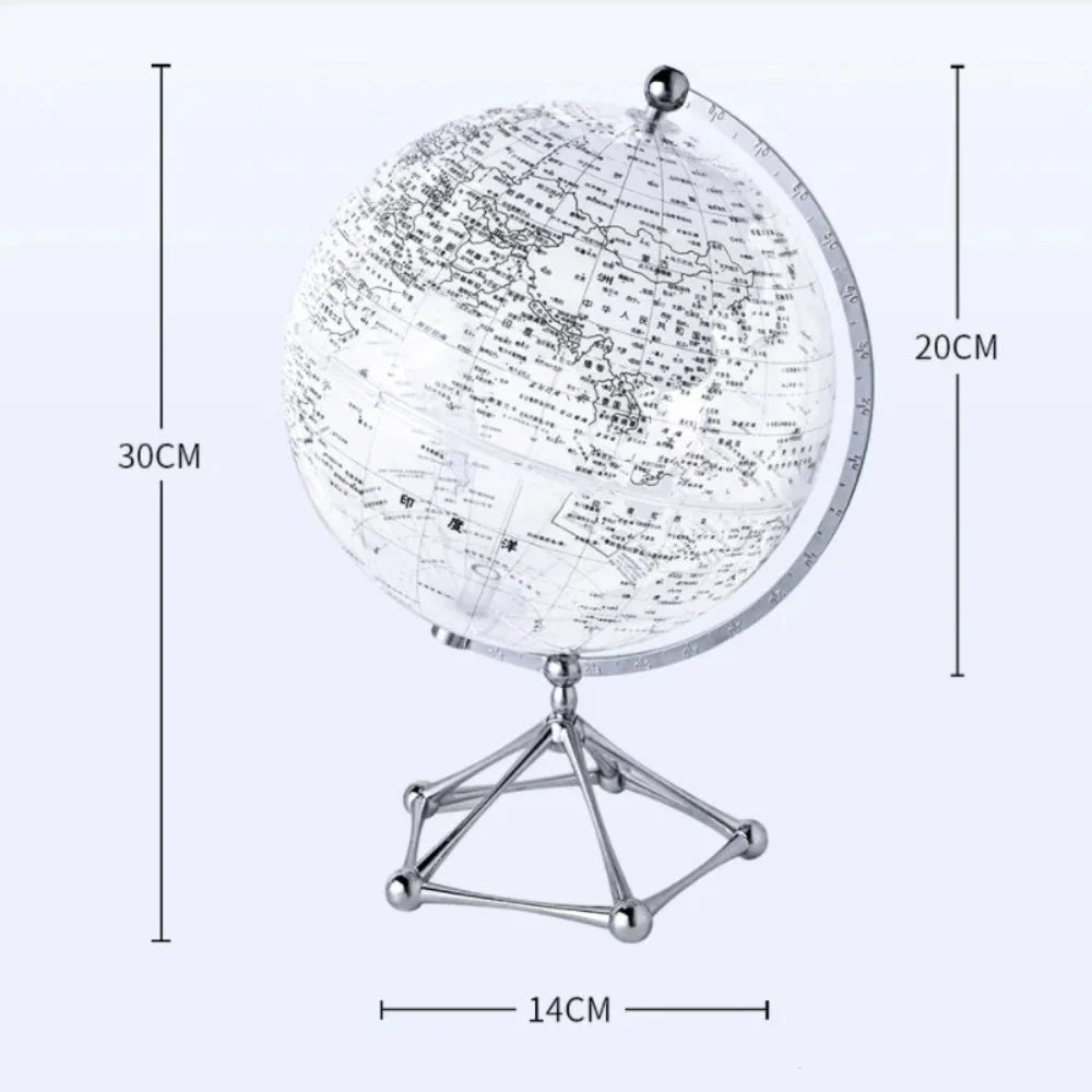 Rotating LED Globe Lamp with Warm Light – Acrylic World Map Décor 2