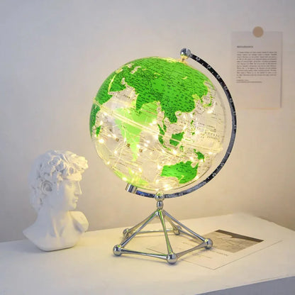 Rotating LED Globe Lamp with Warm Light – Acrylic World Map Décor 5