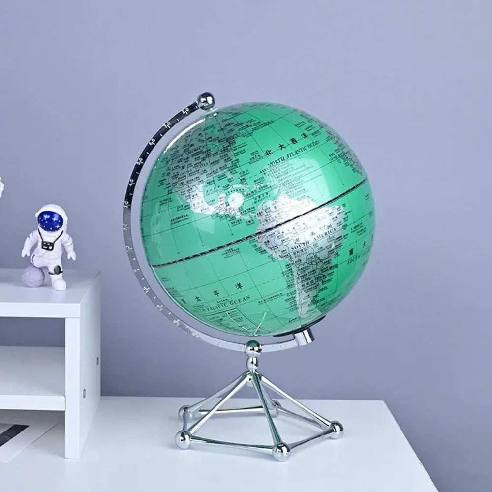 Rotating LED Globe Lamp with Warm Light – Acrylic World Map Décor 8