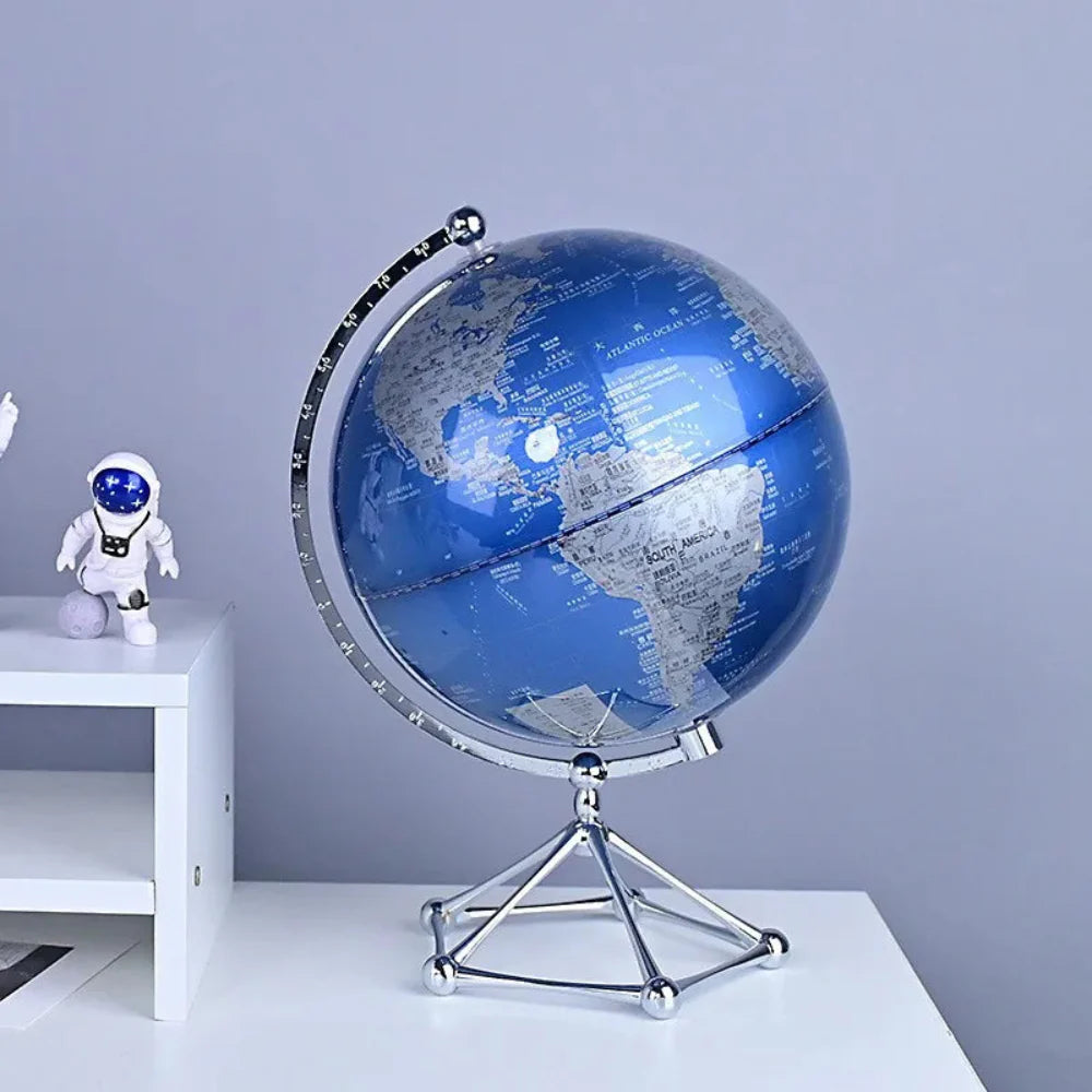 Rotating LED Globe Lamp with Warm Light – Acrylic World Map Décor 9