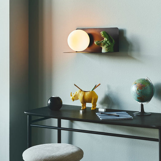 Minimalist Wall Shelf Light with Opal Glass Shade – Functional Design for Modern Spaces 1