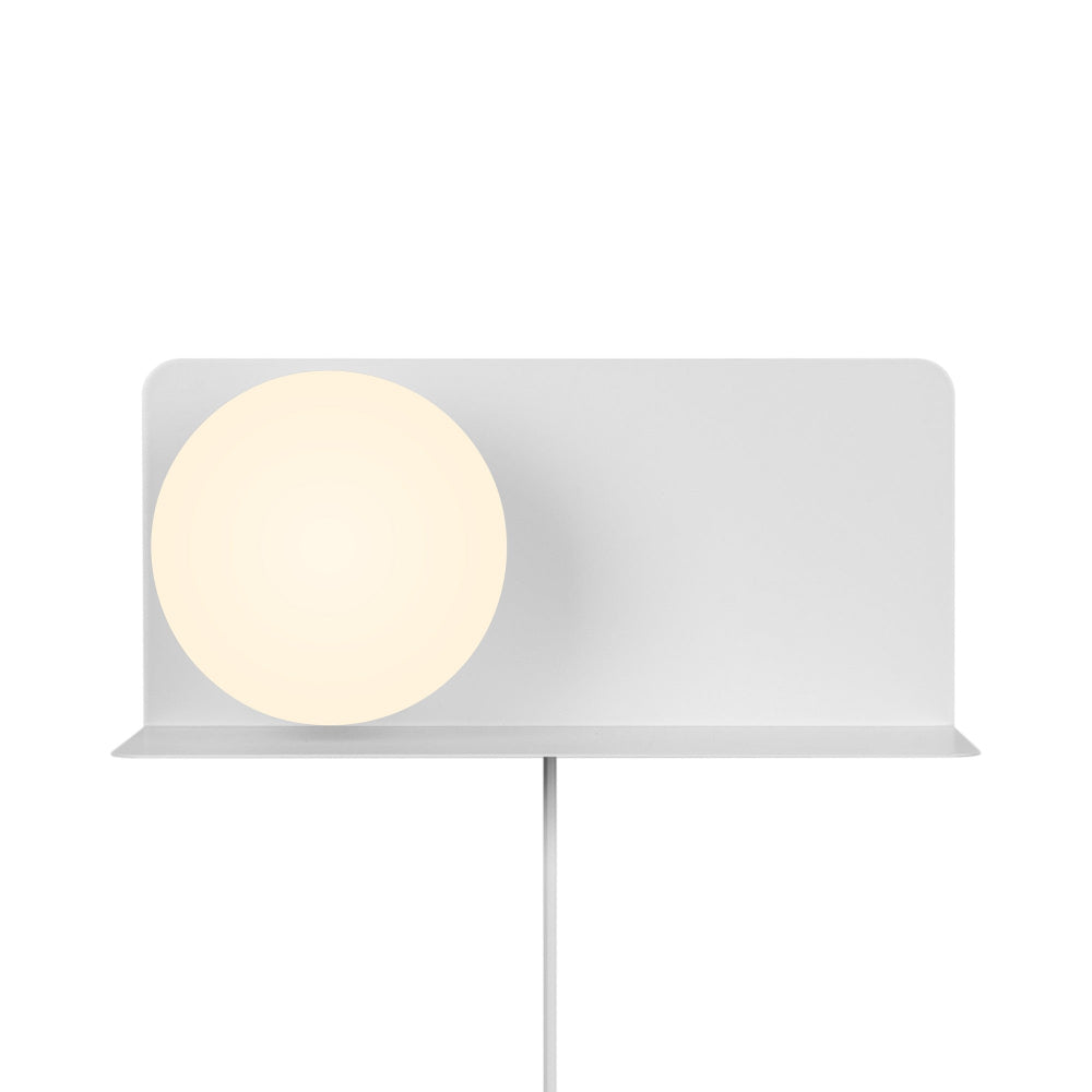 Minimalist Wall Shelf Light with Opal Glass Shade – Functional Design for Modern Spaces 12