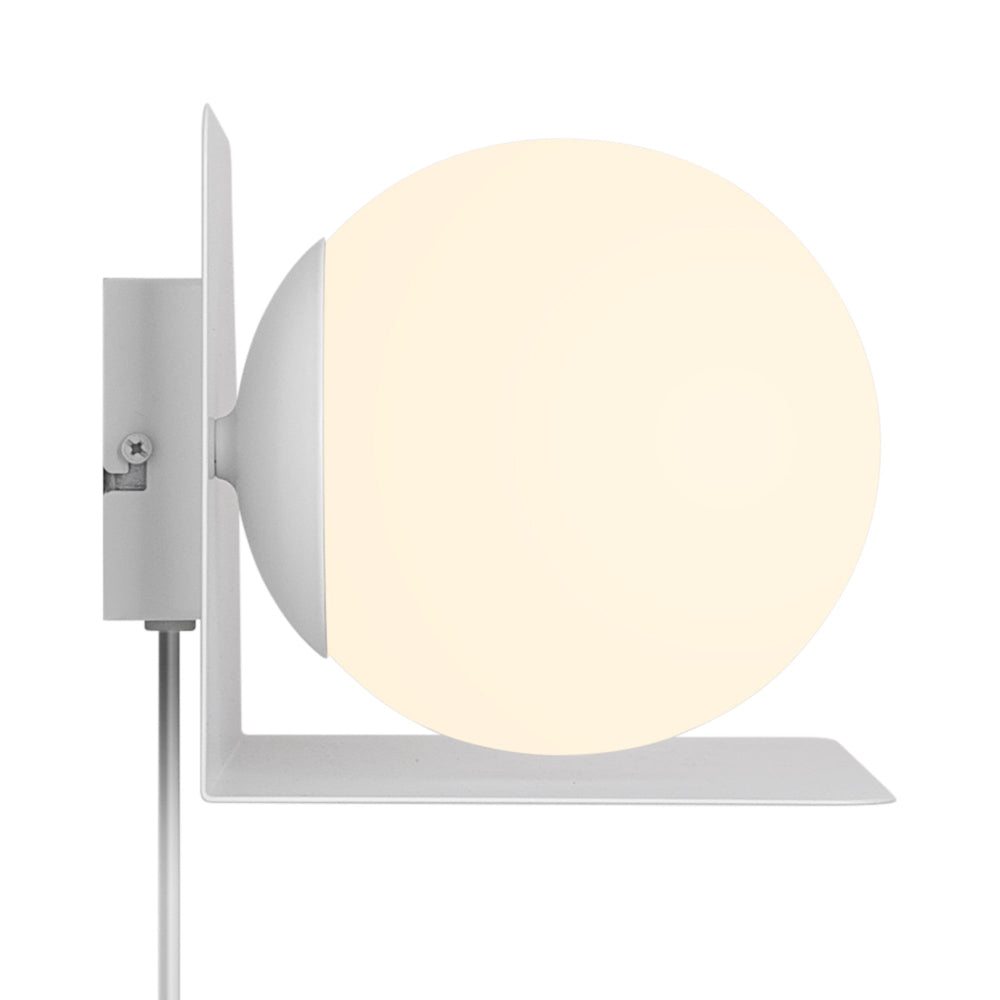 Minimalist Wall Shelf Light with Opal Glass Shade – Functional Design for Modern Spaces 13