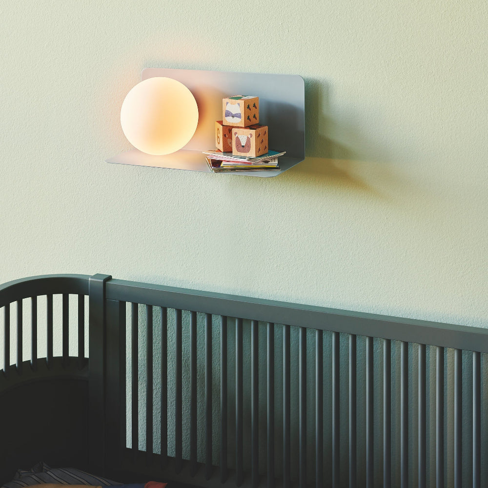 Minimalist Wall Shelf Light with Opal Glass Shade – Functional Design for Modern Spaces 16