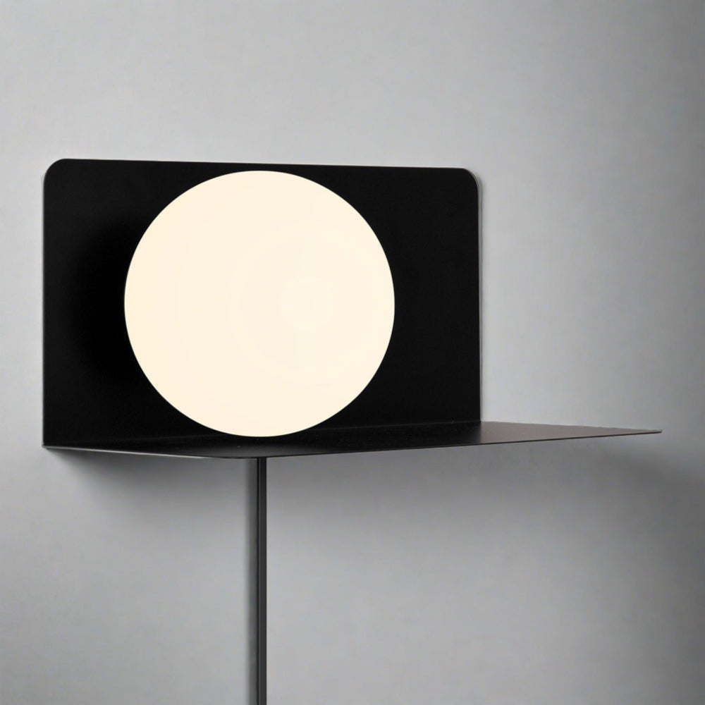 Minimalist Wall Shelf Light with Opal Glass Shade – Functional Design for Modern Spaces 2