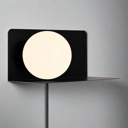 Minimalist Wall Shelf Light with Opal Glass Shade – Functional Design for Modern Spaces 2