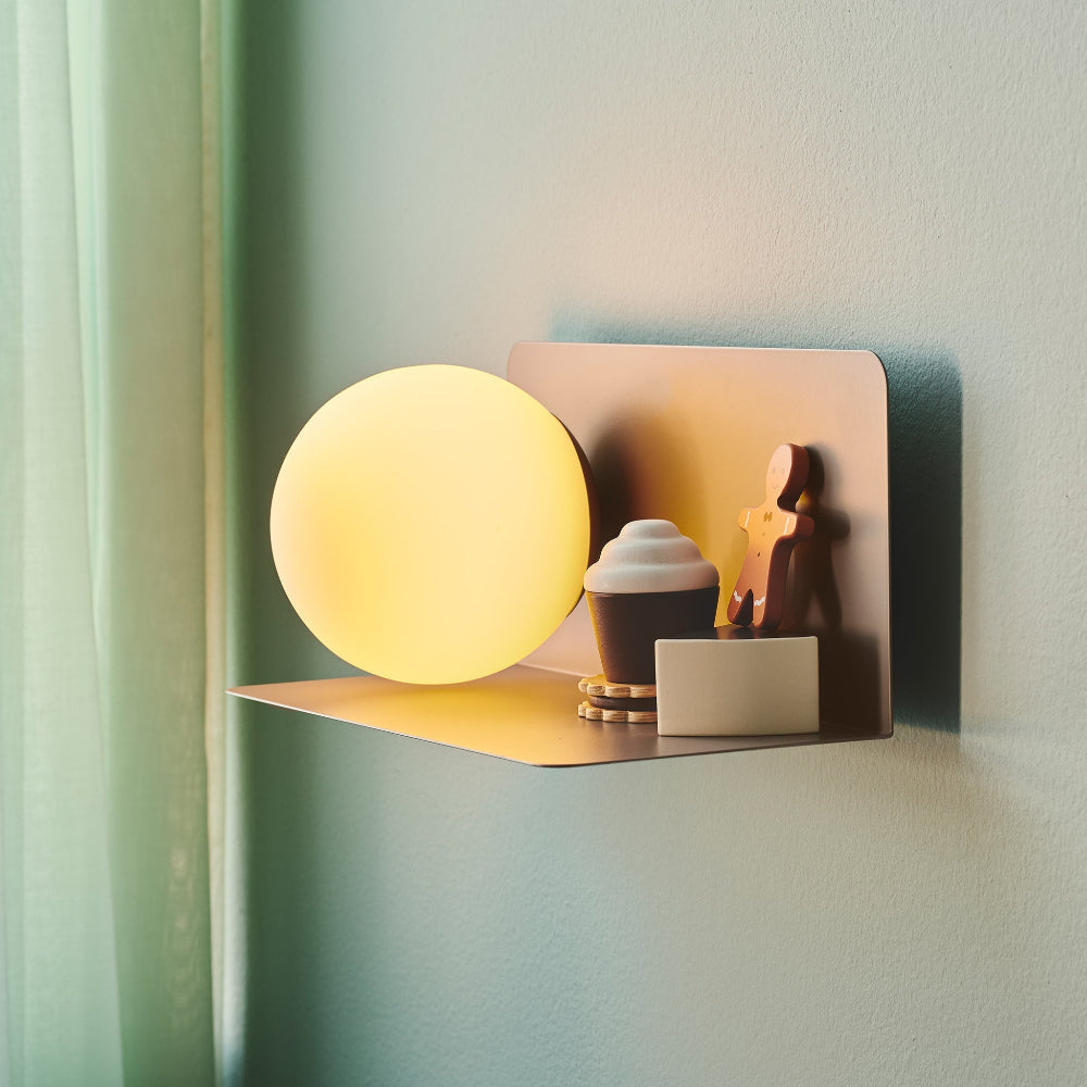Minimalist Wall Shelf Light with Opal Glass Shade – Functional Design for Modern Spaces 23