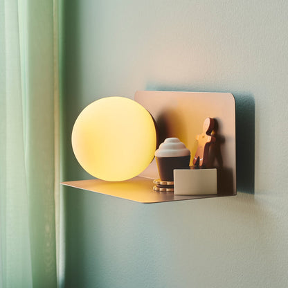 Minimalist Wall Shelf Light with Opal Glass Shade – Functional Design for Modern Spaces 23