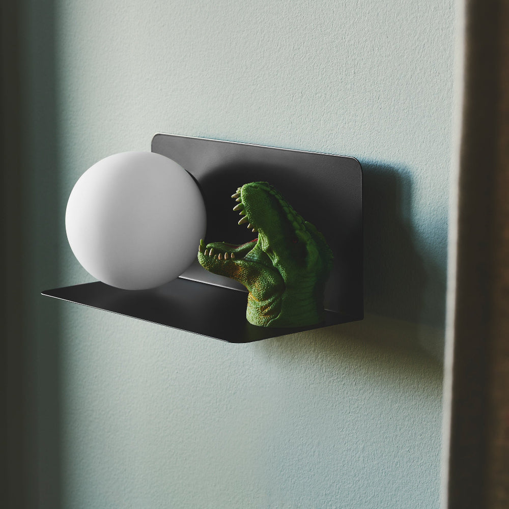 Minimalist Wall Shelf Light with Opal Glass Shade – Functional Design for Modern Spaces 5