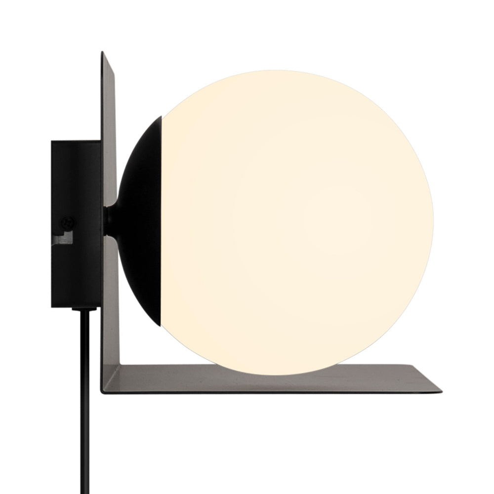 Minimalist Wall Shelf Light with Opal Glass Shade – Functional Design for Modern Spaces 7