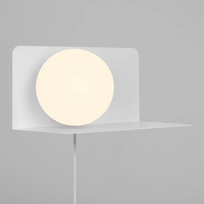 Minimalist Wall Shelf Light with Opal Glass Shade – Functional Design for Modern Spaces 8