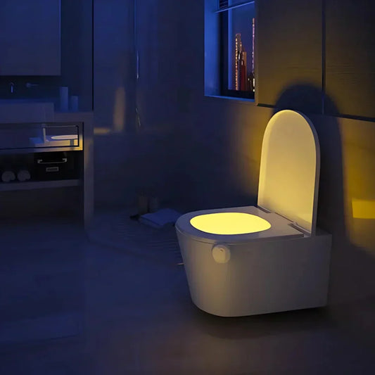 Motion-Activated Toilet Night Light with 8 LED Colors – Easy Install and Discreet Design 1