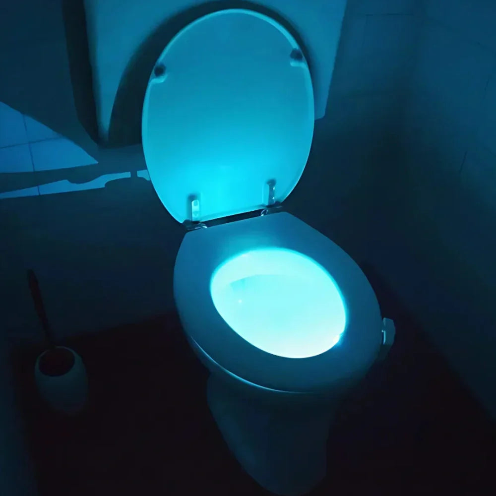 Motion-Activated Toilet Night Light with 8 LED Colors – Easy Install and Discreet Design 2