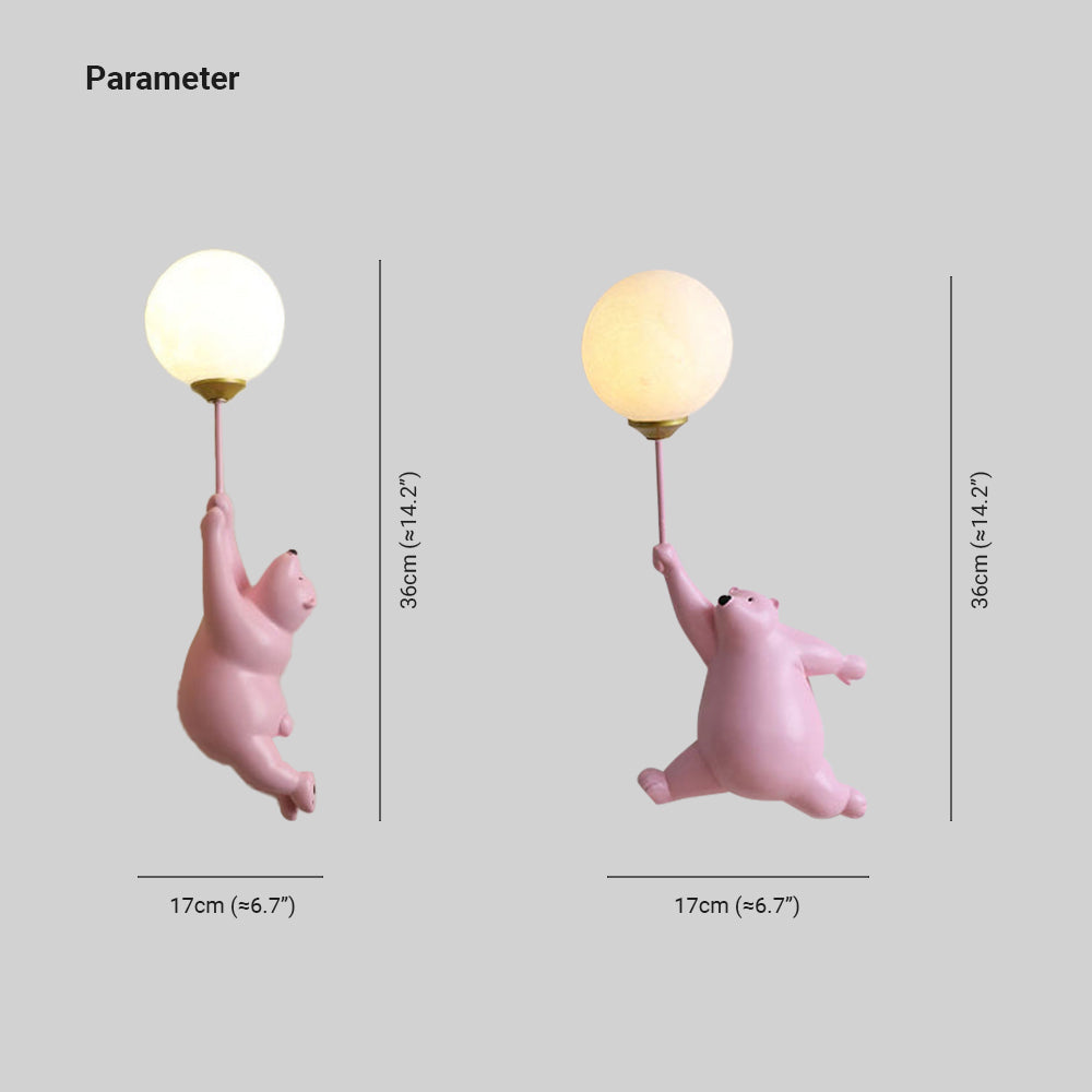 Bear Balloon Wall Lamp – Cute 3D Printed Night Light for Kids' Room 9