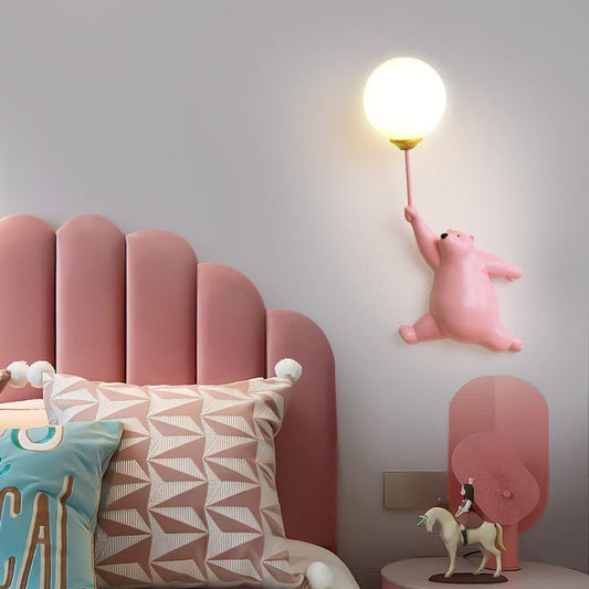 Bear Balloon Wall Lamp – Cute 3D Printed Night Light for Kids' Room 1