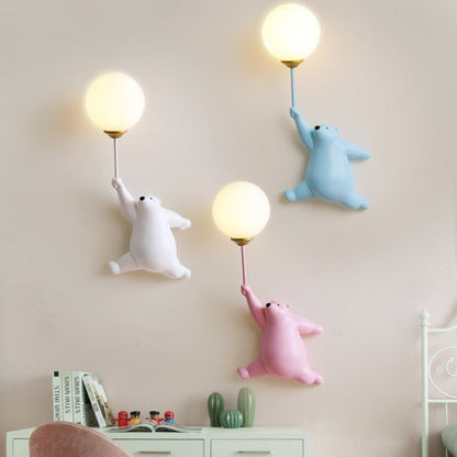 Bear Balloon Wall Lamp – Cute 3D Printed Night Light for Kids' Room 2