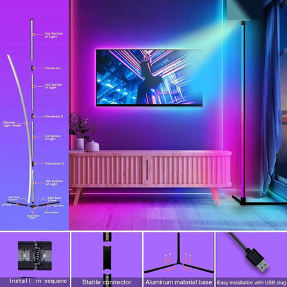 RGB Floor Lamp with Dynamic Color Modes – Modern LED Lighting for Home and Gaming 6