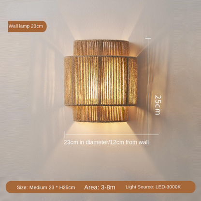 Bohemian Hemp Rope Wall Light – Handcrafted Natural Texture for Ambient Glow 4