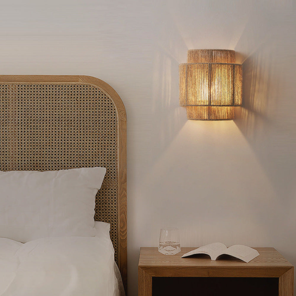 Bohemian Hemp Rope Wall Light – Handcrafted Natural Texture for Ambient Glow 2