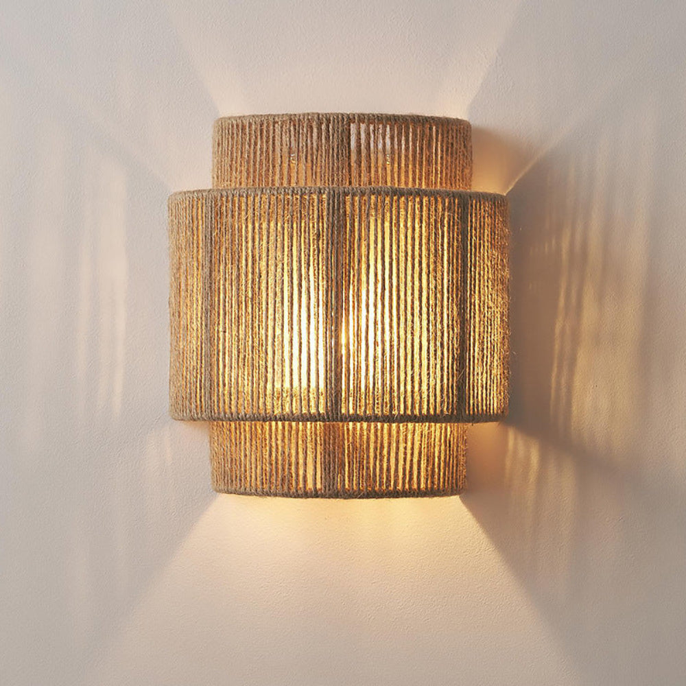 Bohemian Hemp Rope Wall Light – Handcrafted Natural Texture for Ambient Glow 3
