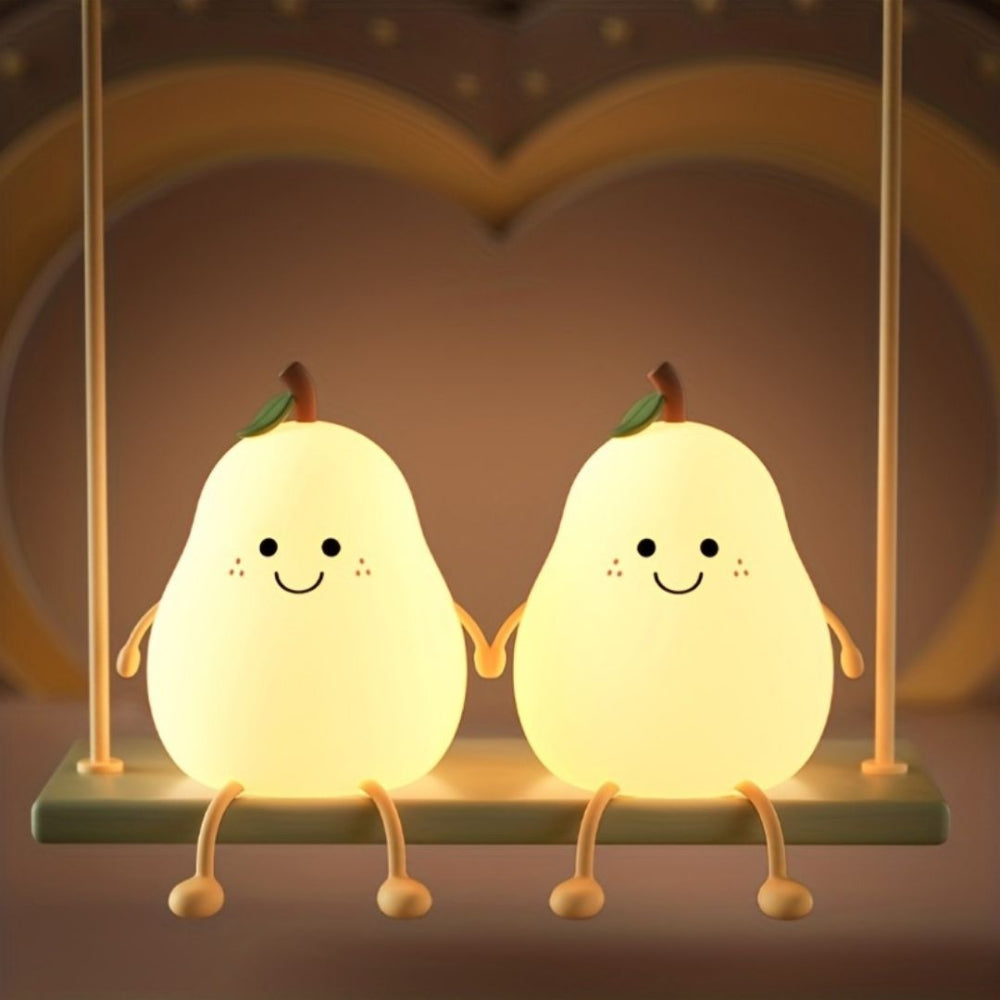 Rechargeable LED Night Light in Cute Pear Design – Soft Silicone Baby Night Lamp 4