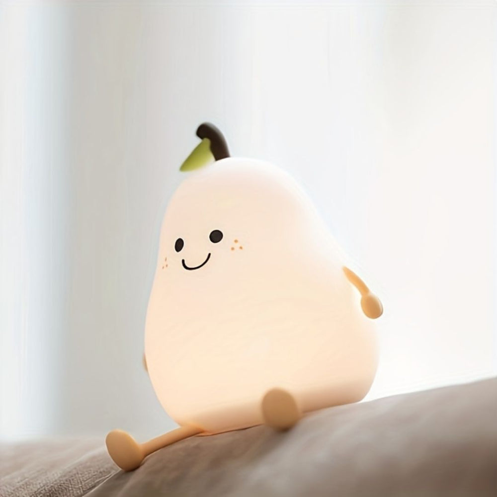 Rechargeable LED Night Light in Cute Pear Design – Soft Silicone Baby Night Lamp 5