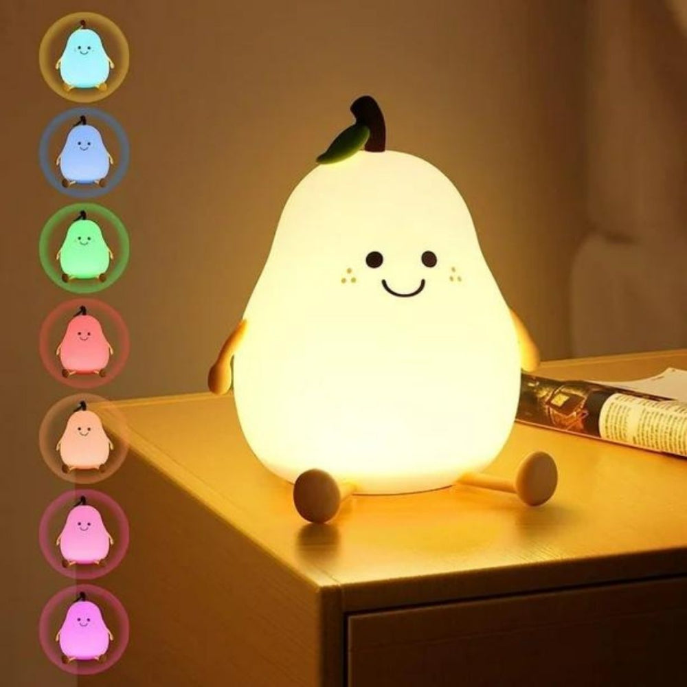 Rechargeable LED Night Light in Cute Pear Design – Soft Silicone Baby Night Lamp 6