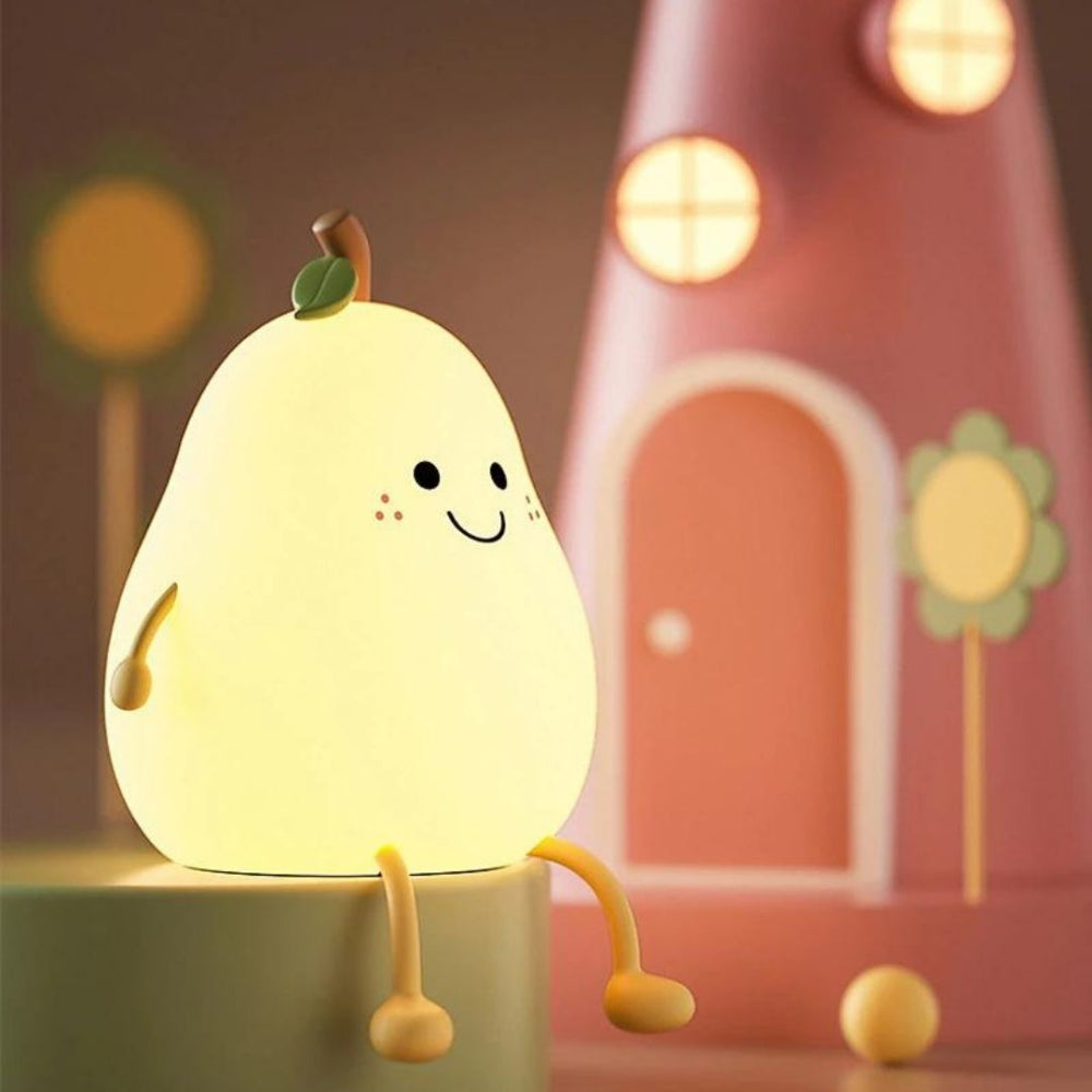 Rechargeable LED Night Light in Cute Pear Design – Soft Silicone Baby Night Lamp 2