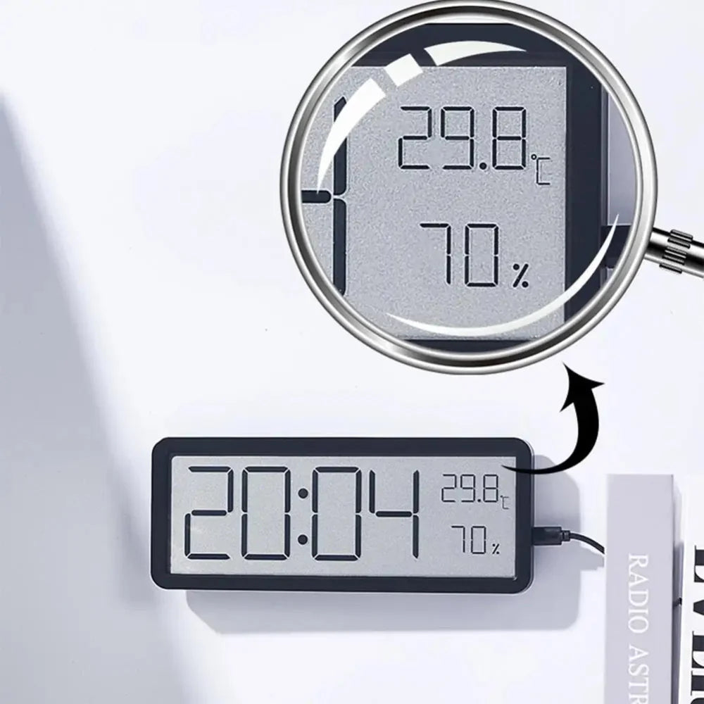 Digital LED Wall Clock with Temperature and Humidity Display – Modern Home Decor 4