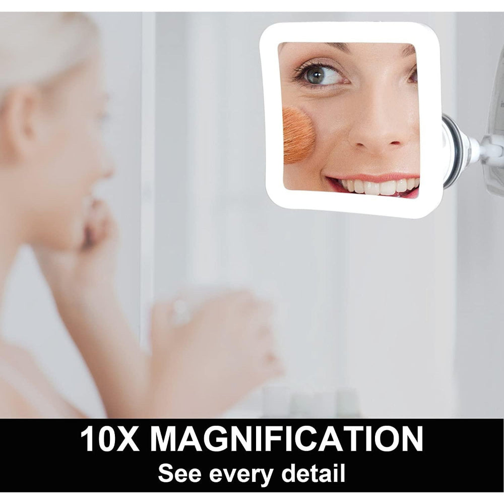 10X Lighted Magnifying Makeup Mirror with Suction Mount – Portable LED Beauty Tool for Flawless Results 4