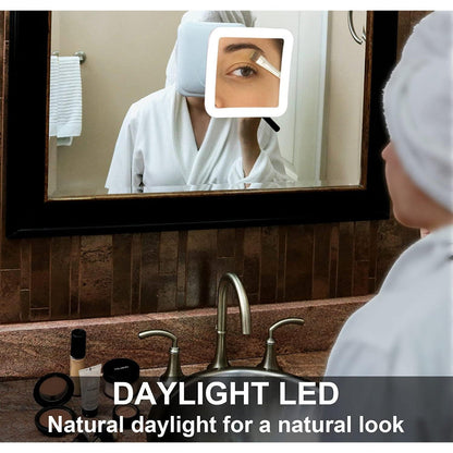 10X Lighted Magnifying Makeup Mirror with Suction Mount – Portable LED Beauty Tool for Flawless Results 5