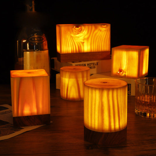 Rechargeable Wooden LED Table Lamp with Touch Control – Soft Glow for Relaxing Atmosphere 1