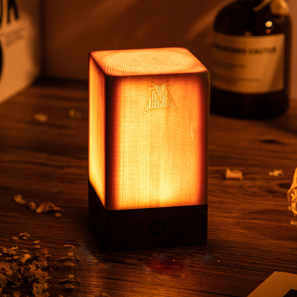 Rechargeable Wooden LED Table Lamp with Touch Control – Soft Glow for Relaxing Atmosphere 8