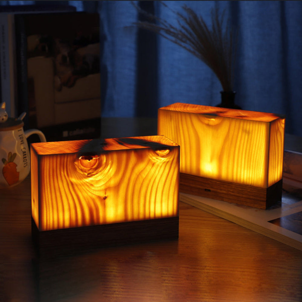 Rechargeable Wooden LED Table Lamp with Touch Control – Soft Glow for Relaxing Atmosphere 9