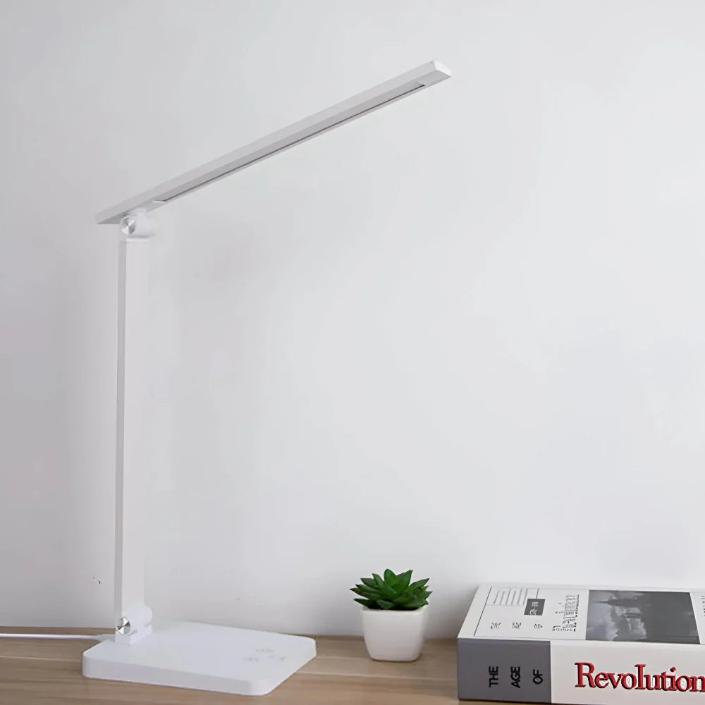 Foldable LED Desk Lamp with Touch Dimming and USB Charging – Modern Aluminum Design 2