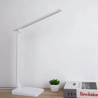 Foldable LED Desk Lamp with Touch Dimming and USB Charging – Modern Aluminum Design 2