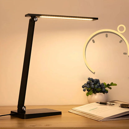 Foldable LED Desk Lamp with Touch Dimming and USB Charging – Modern Aluminum Design 5