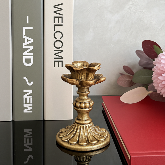 Antique-Style Gold Candle Holder – Vintage-Inspired Decorative Accent for Home Décor 1
