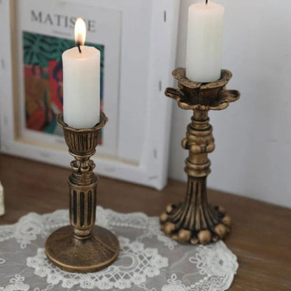 Antique-Style Gold Candle Holder – Vintage-Inspired Decorative Accent for Home Décor 9