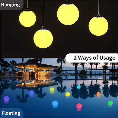 RGB LED Floating Pool Lights - Waterproof Decorative Balls in Various Sizes with Remote Control 8