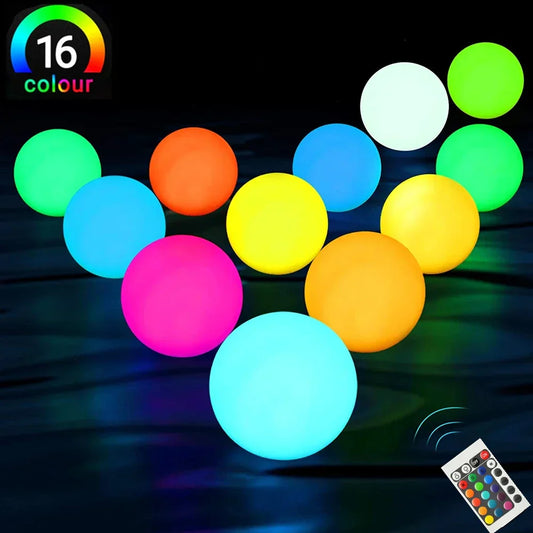 RGB LED Floating Pool Lights - Waterproof Decorative Balls in Various Sizes with Remote Control 1