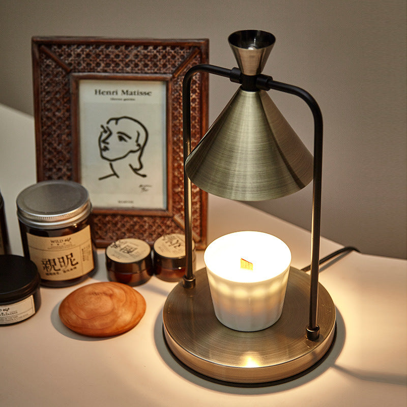 Flameless Candle Warmer Lamp with Dimmable Brightness – Elegant Metal Design for Aromatherapy 3