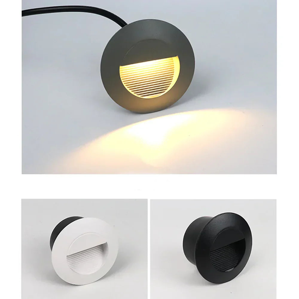 Round LED Outdoor Stair Light – Weatherproof 3W Aluminum Fixture for Safe Illumination 4